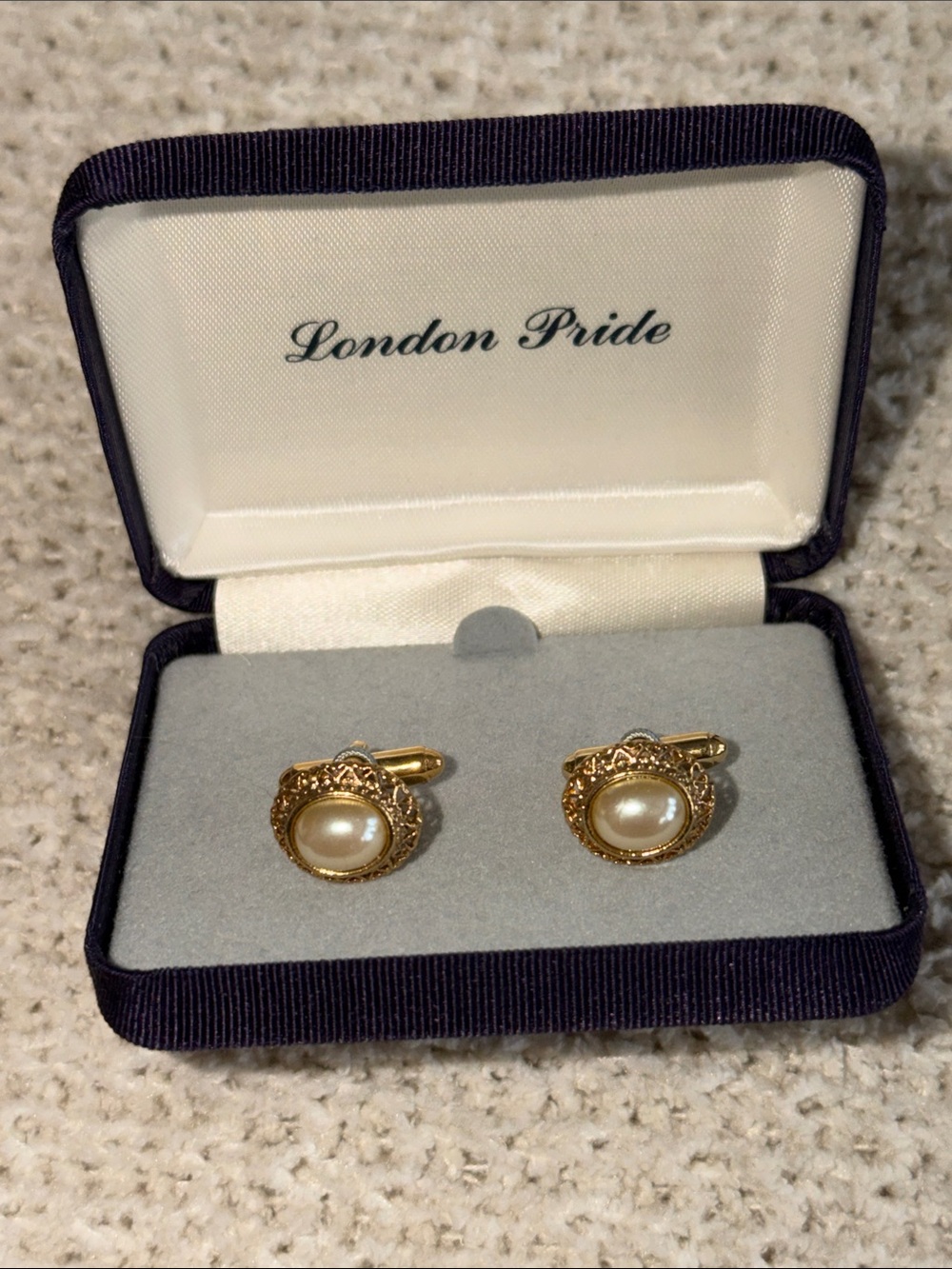 Gold Pearl Cufflinks